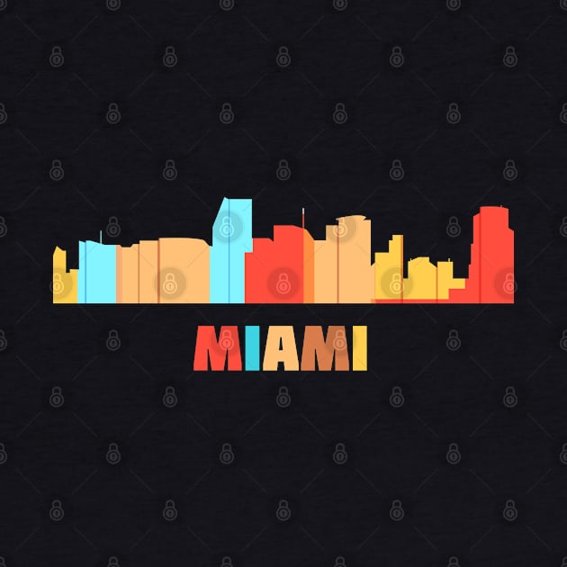 Miami City Skyline or Gift for Men, Women,Kids by HopeandHobby